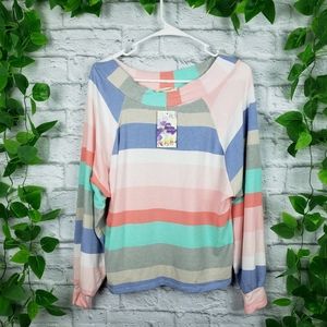 Striped Knit Top Boutique Style Lo…